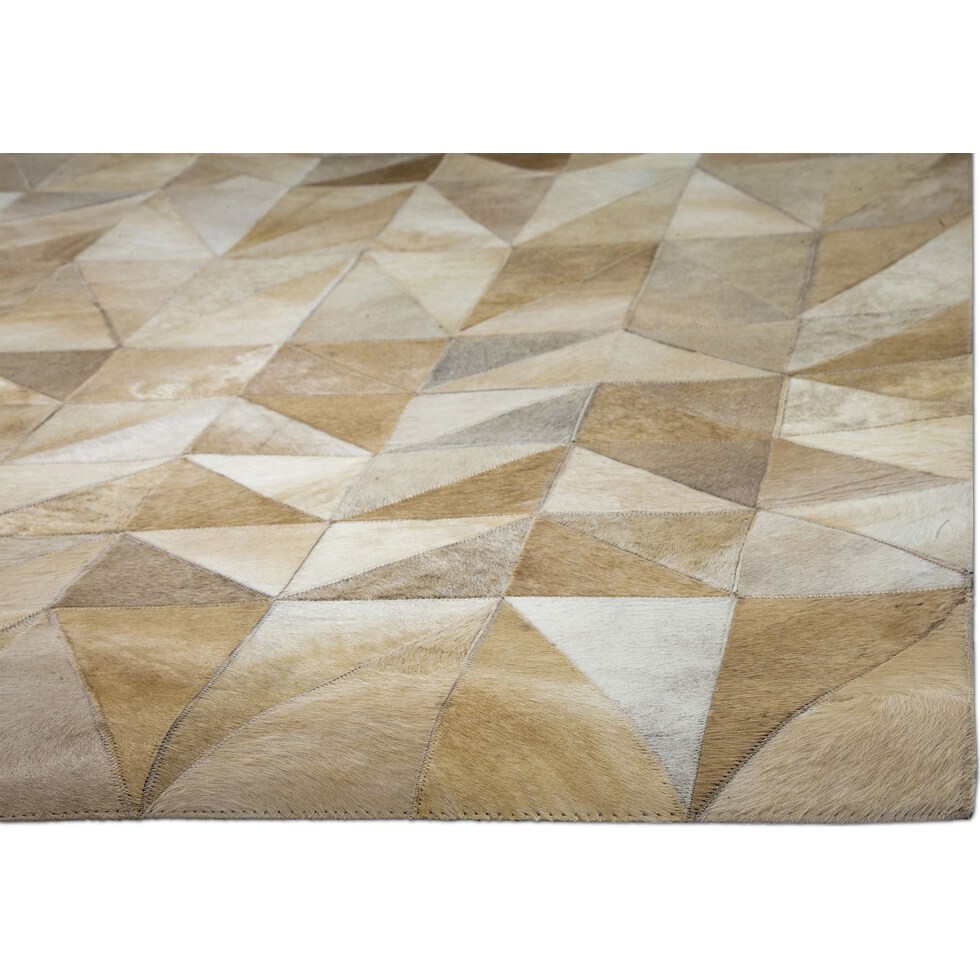 geo hide light brown area rug  x    