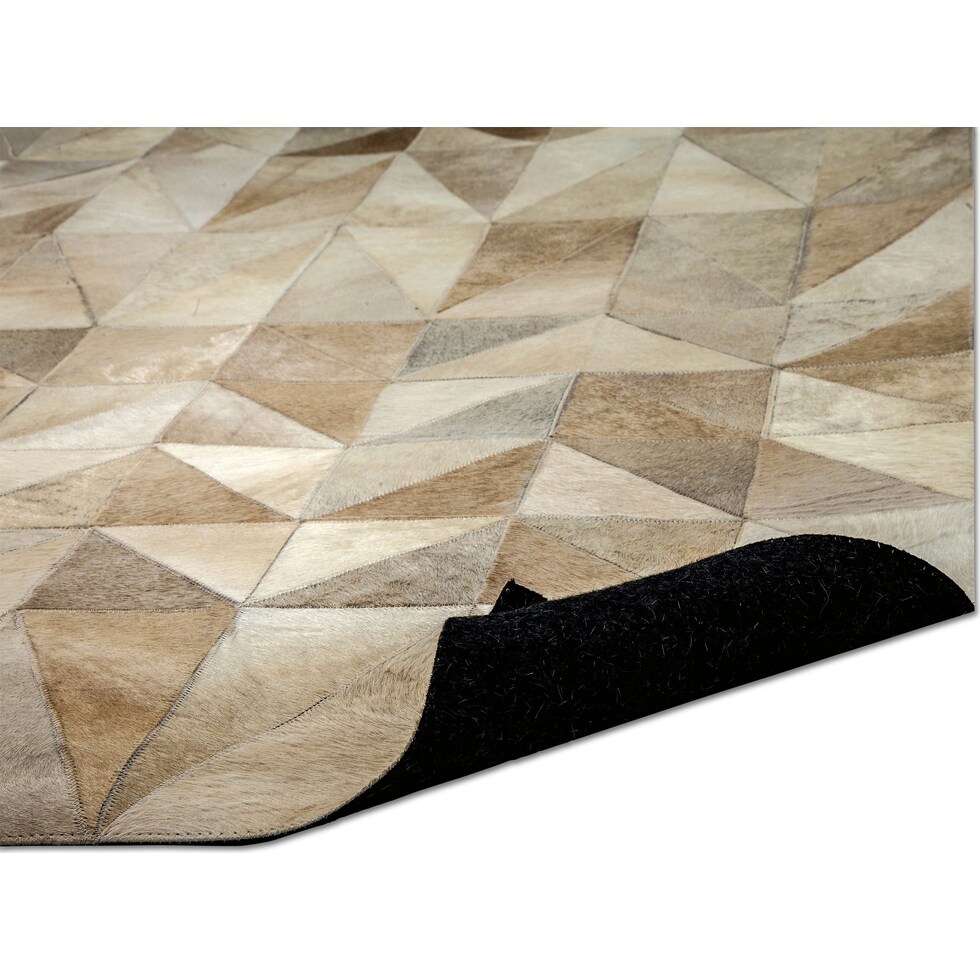 geo hide light brown area rug  x    