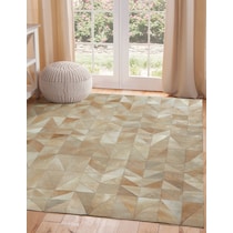 geo hide light brown area rug  x    