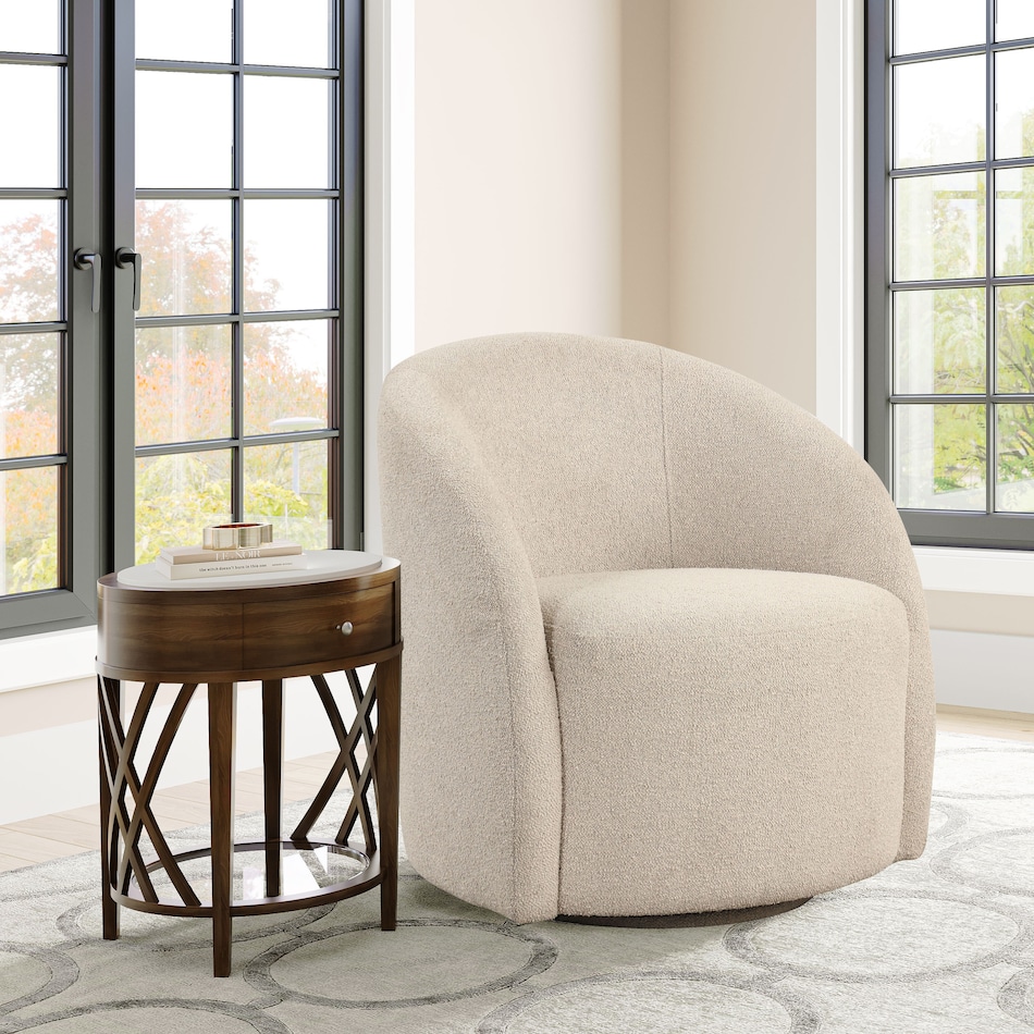 Georgia Swivel Accent Chair - Khaki | Value City Furniture