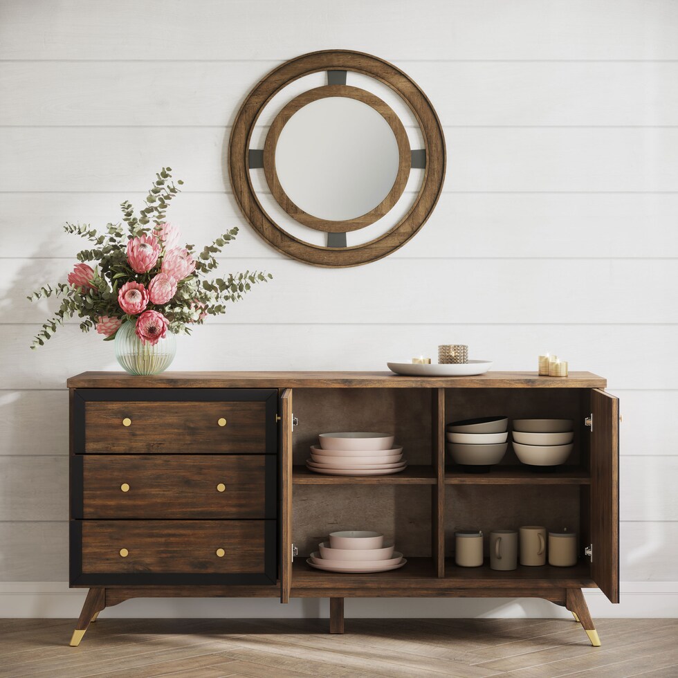 gertrude light brown console table   
