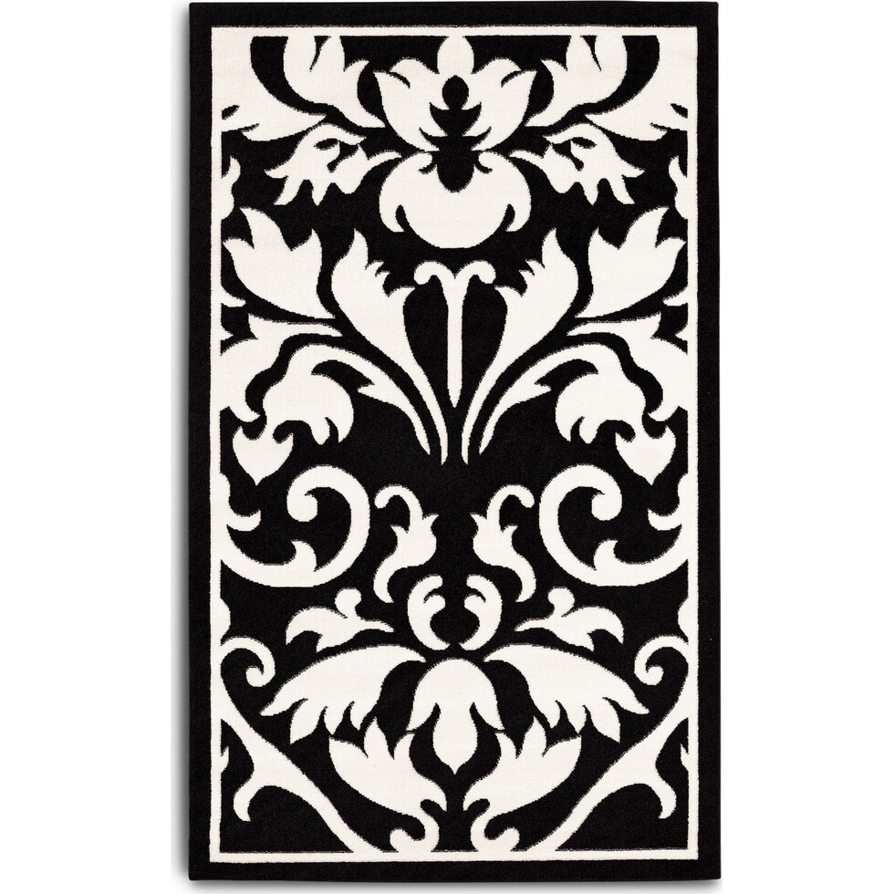 gianni black white area rug ' x '   