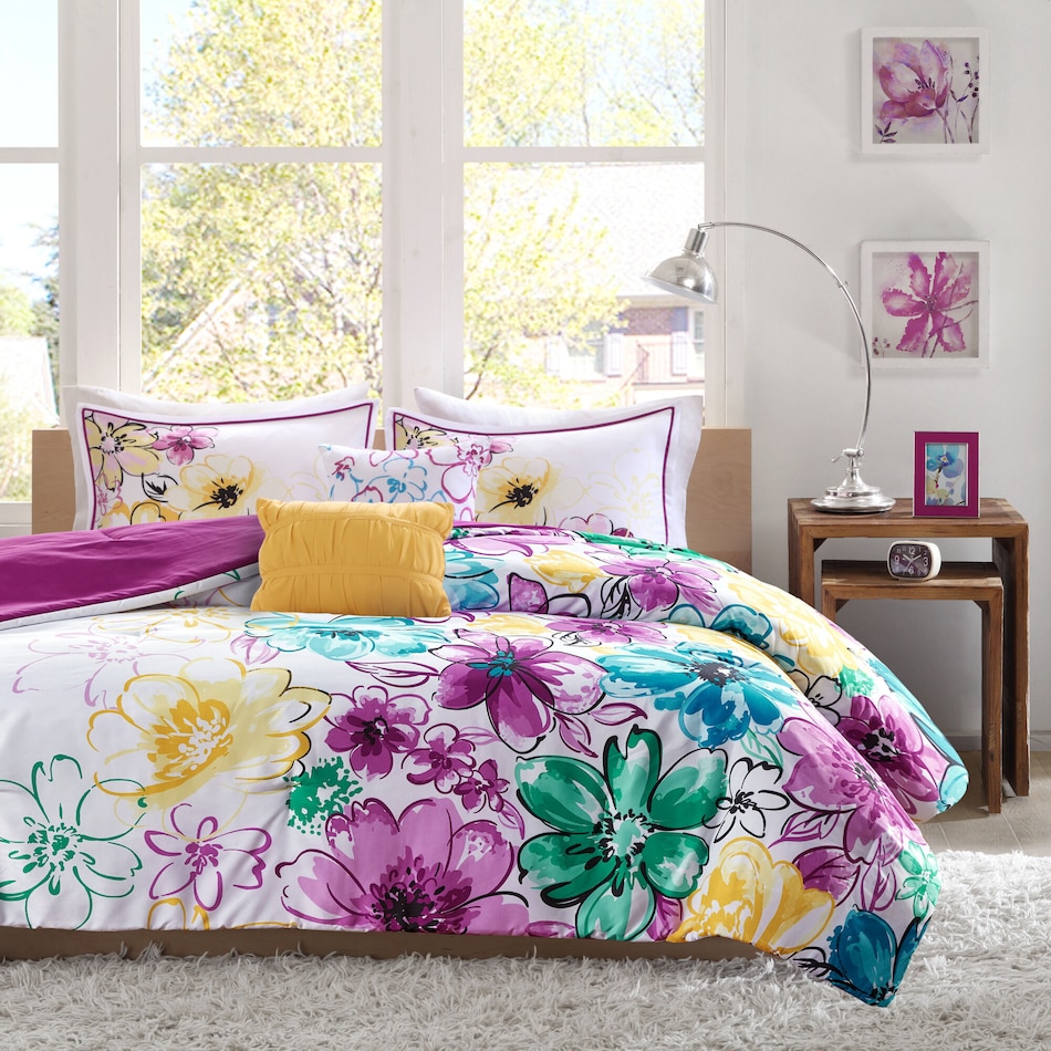 gilly purple twin bedding set   