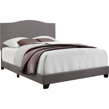 Gina Full Upholstered Bed  - Gray