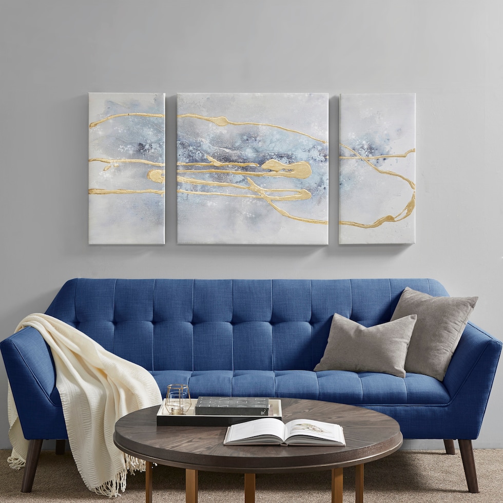 gioia blue gold wall art   