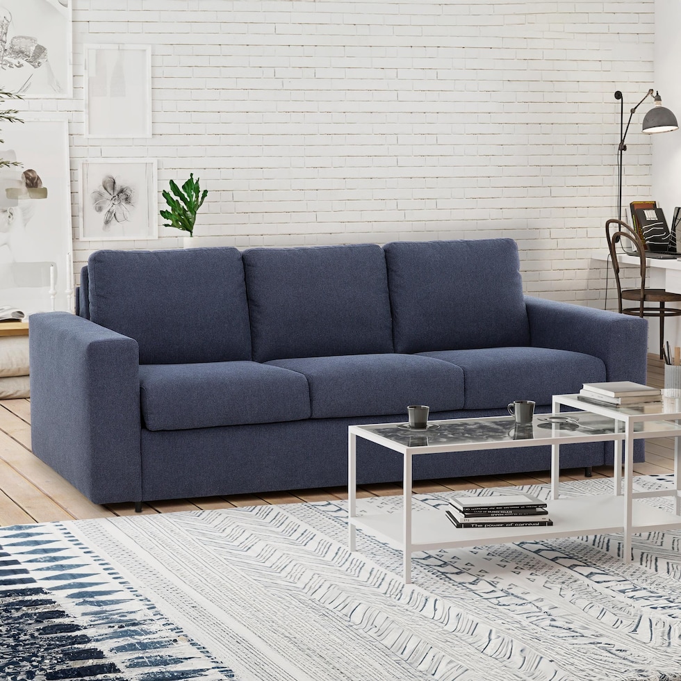 giotto blue queen sleeper sofa   