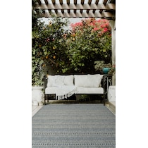 girona blue outdoor area rug   