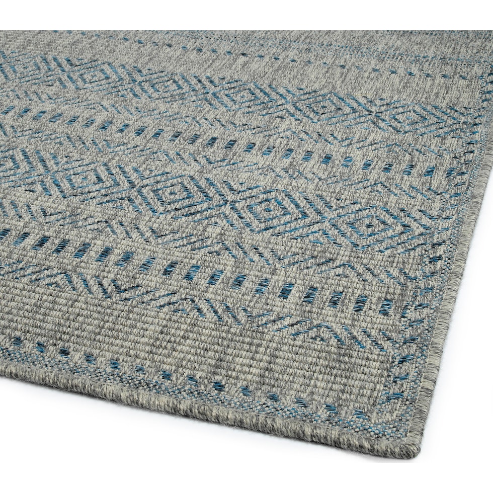 girona blue outdoor area rug   