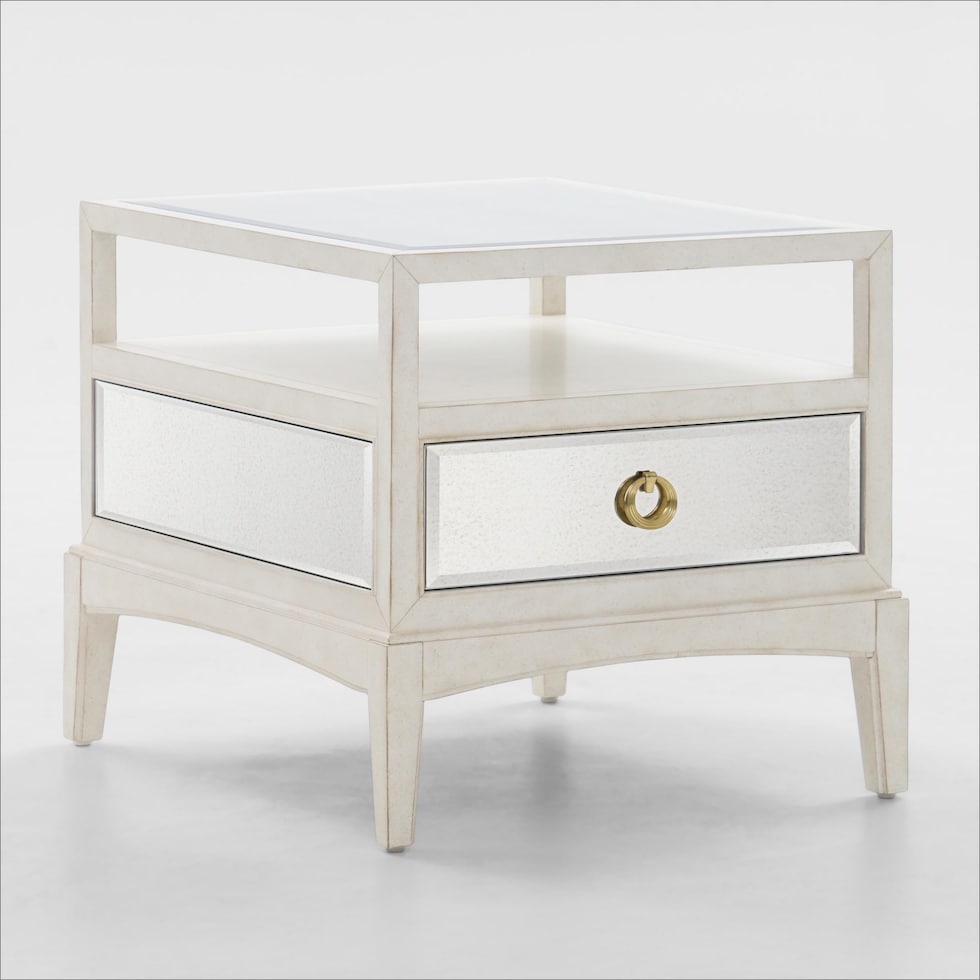 giselle white end table   
