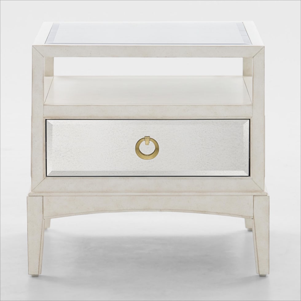 giselle white end table   