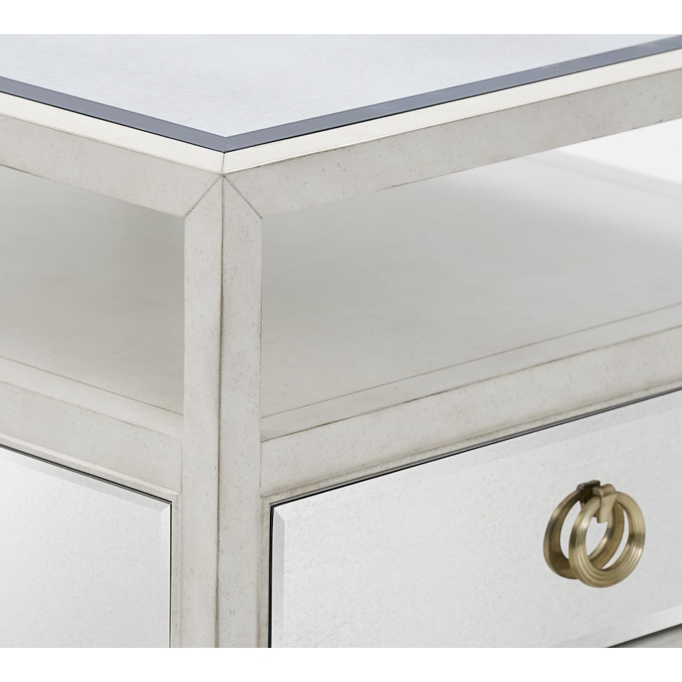 giselle white end table   
