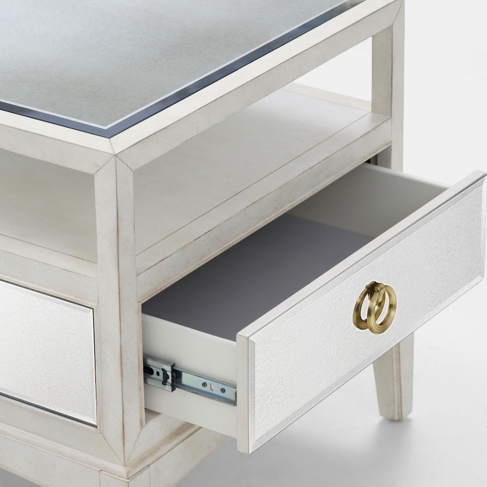 giselle white end table   