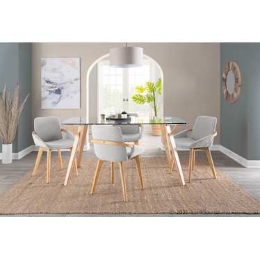 Glasgow Dining Chair - Natural/Light Gray