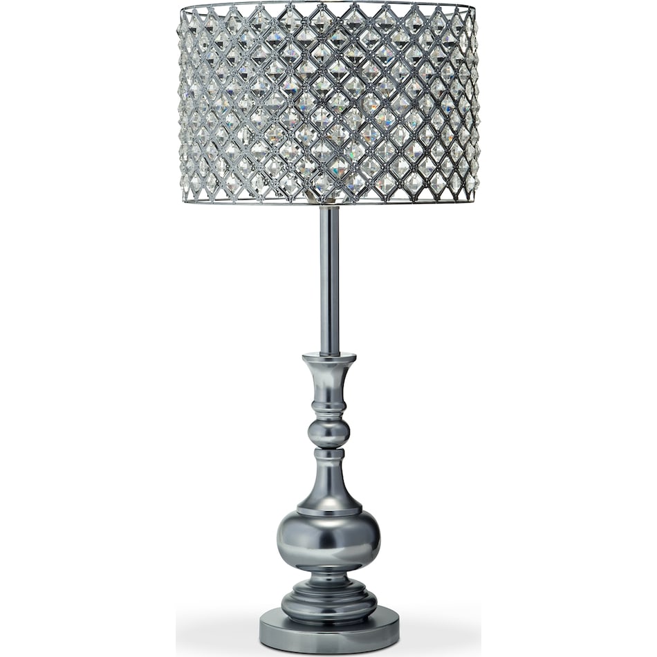 glass crystal silver table lamp   