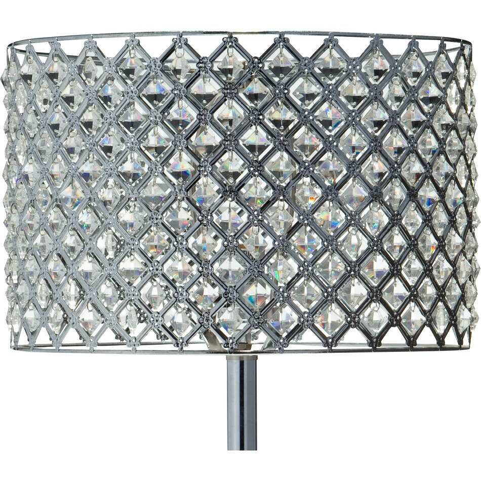 glass crystal silver table lamp   