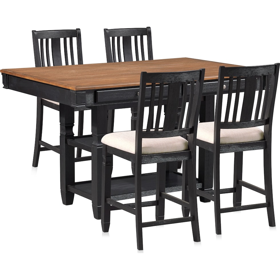 glendale black  pc counter height dining room   