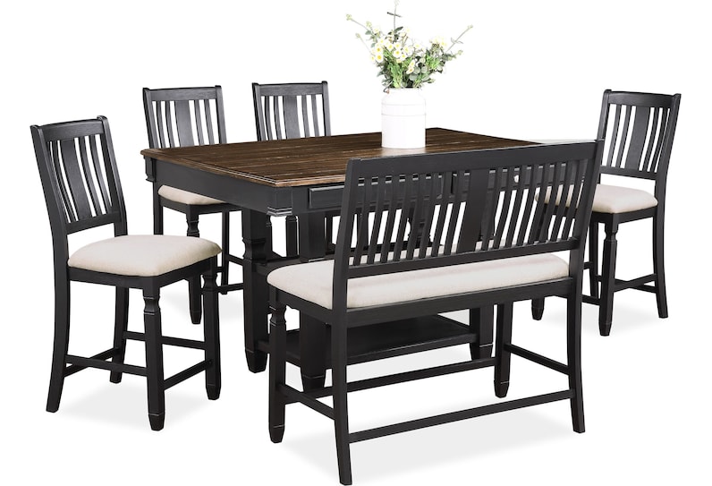 glendale black  pc counter height dining room   