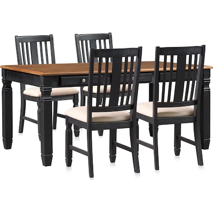 Glendale Dining Table and 4 Chairs - Black
