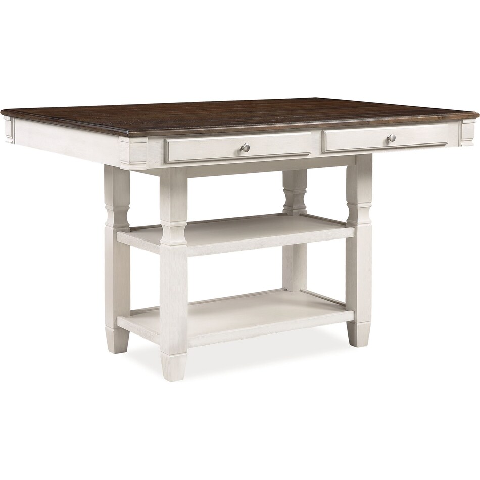 glendale white  pc counter height dining room   