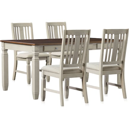 Glendale Dining Table and 4 Chairs - White