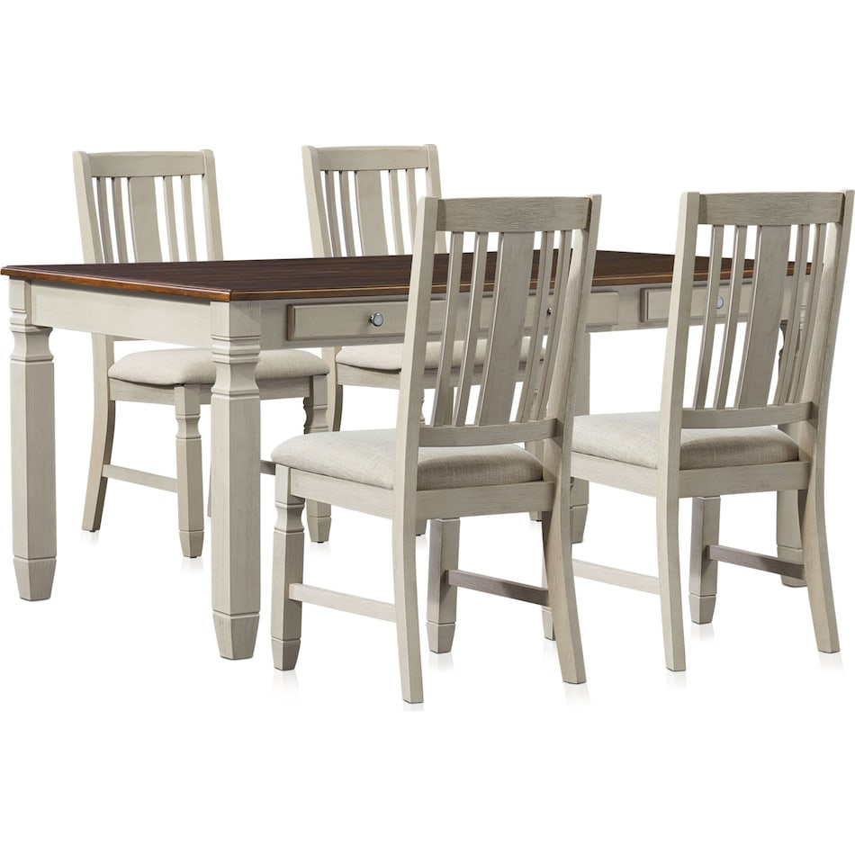 Glendale Dining Table and 4 Chairs White Value City Furniture