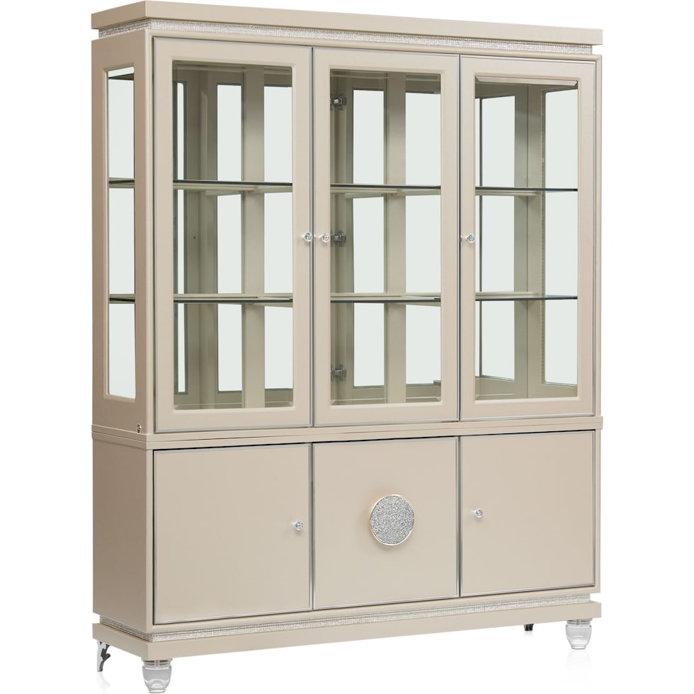 glimmering heights dining white buffet and hutch   