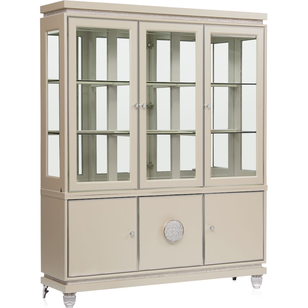 glimmering heights dining white buffet and hutch   