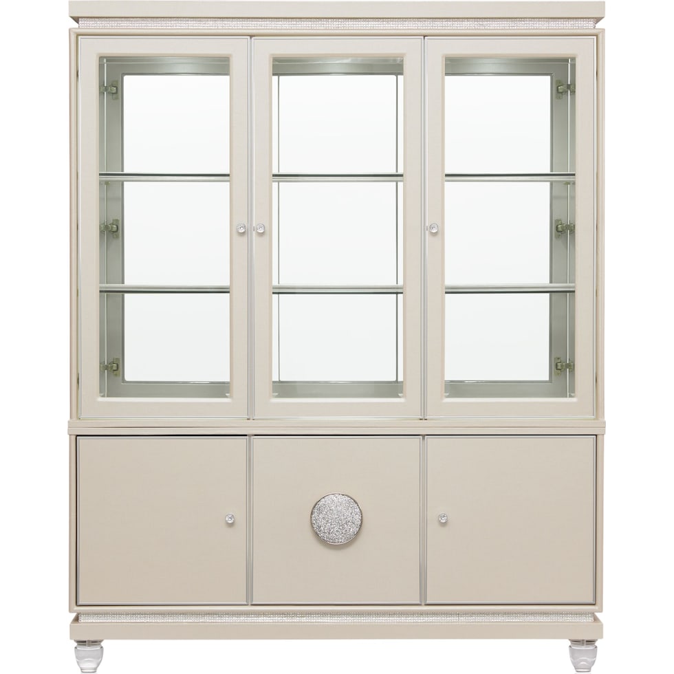 glimmering heights dining white buffet and hutch   