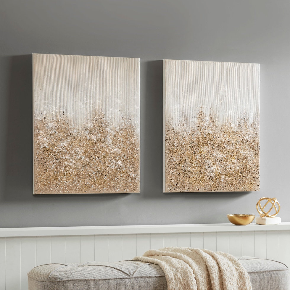 gold glimmer gold wall art   