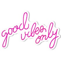 good vibes pink wall art   