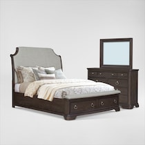 grace bedroom dark brown  pc queen bedroom   