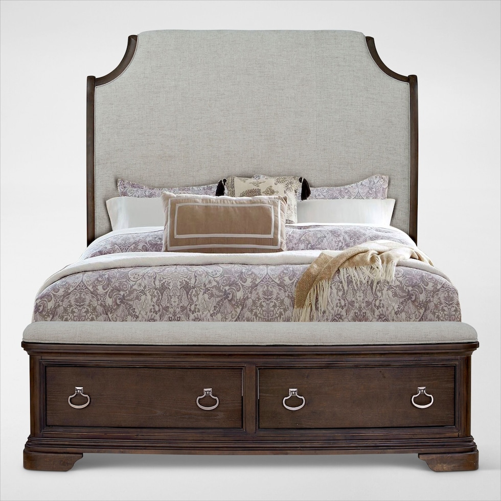 grace bedroom dark brown  pc king bedroom   