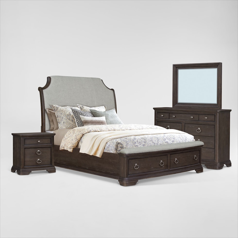 grace bedroom dark brown  pc queen bedroom   