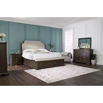 grace bedroom dark brown  pc queen bedroom   