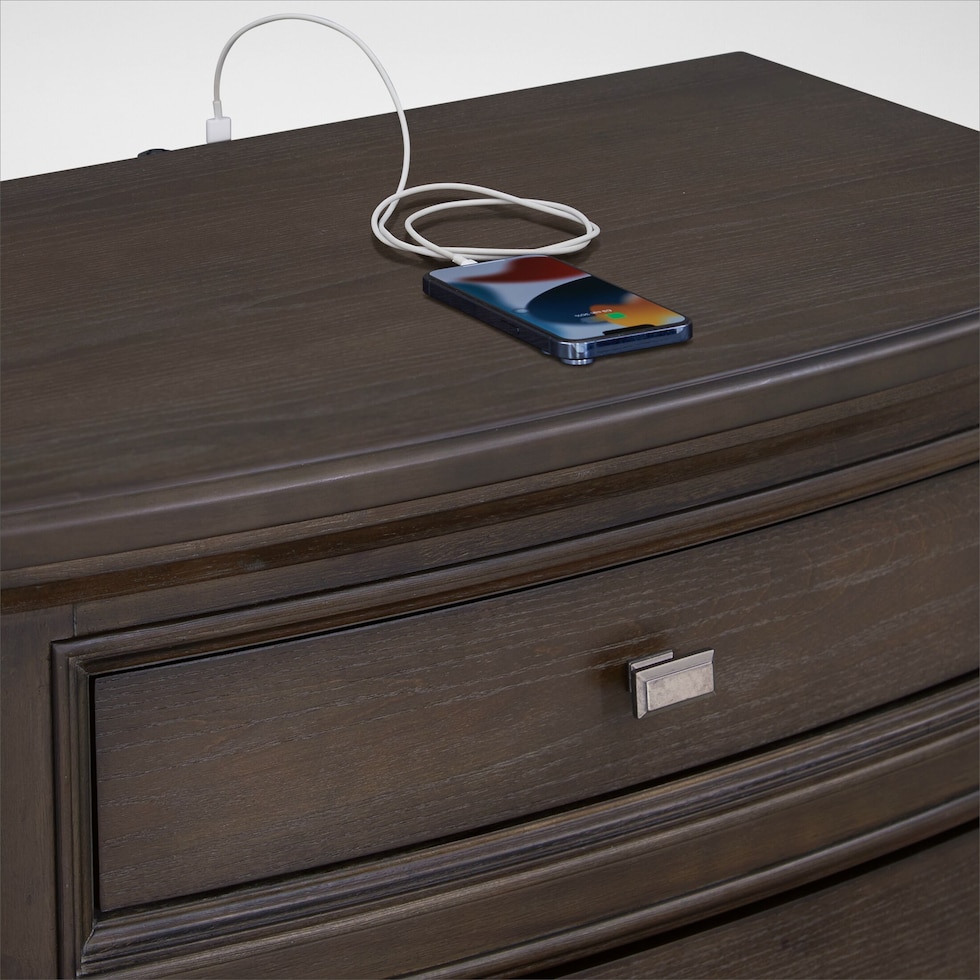 grace bedroom dark brown nightstand   