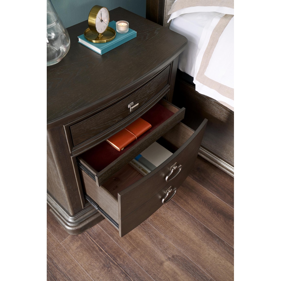grace bedroom dark brown nightstand   
