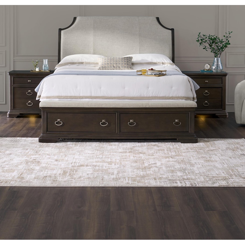 grace bedroom dark brown queen bed   