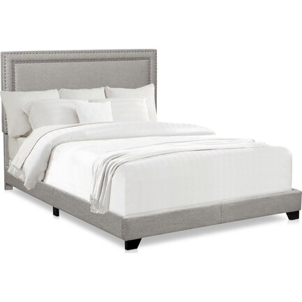 Grace Queen Upholstered Bed - Gray