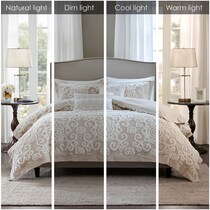 grace light brown full queen bedding set   