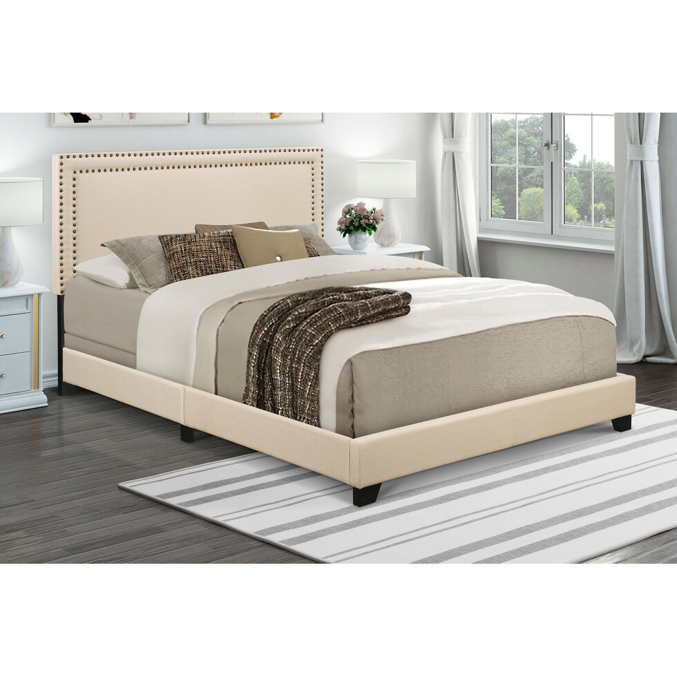 grace white queen upholstered bed   