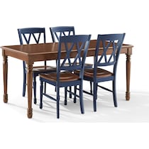 gracie brown navy  pc dining room   