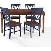 gracie brown navy  pc dining room   