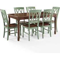 gracie brown teal  pc dining room   