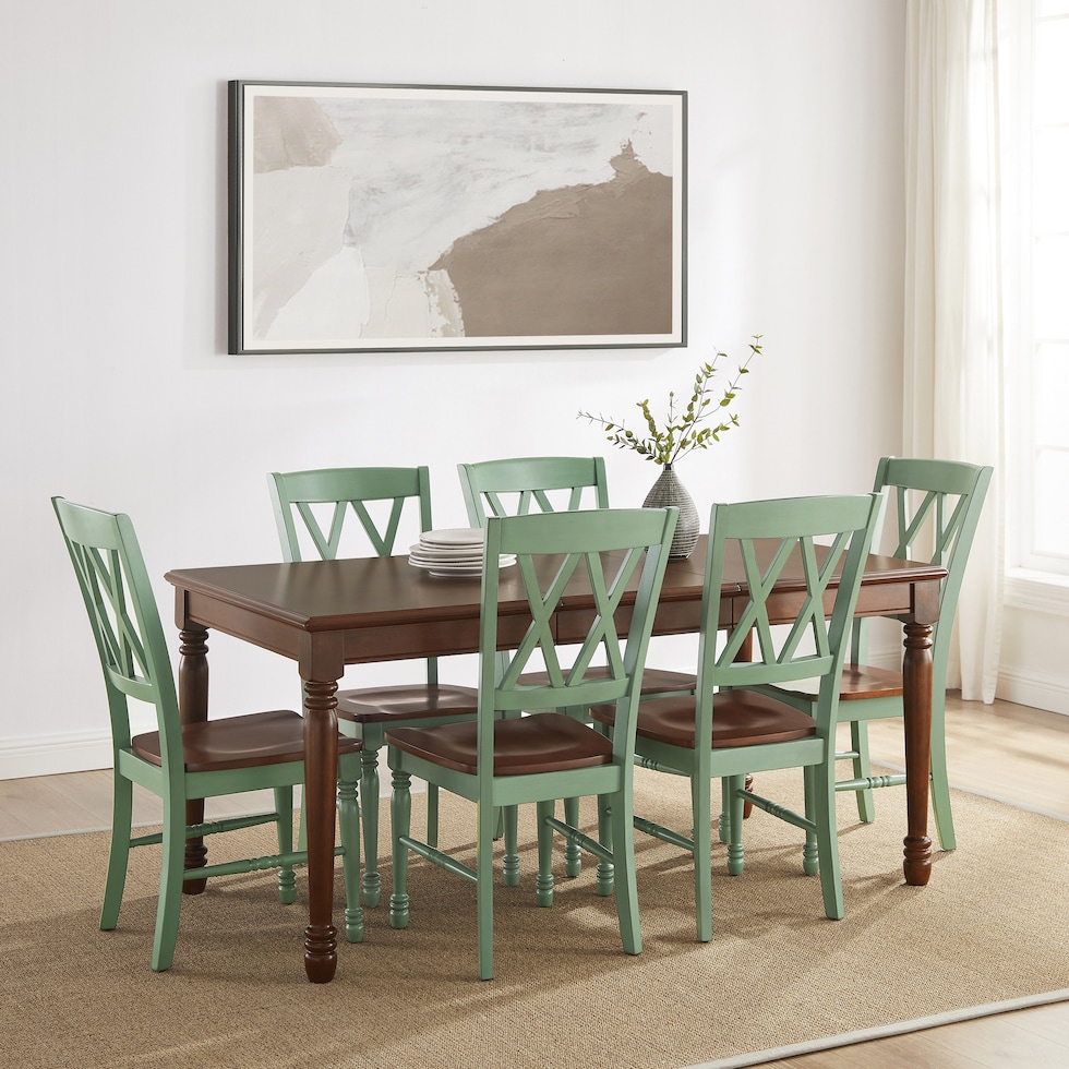 gracie brown teal  pc dining room   