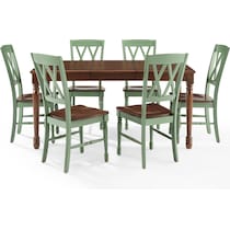 gracie brown teal  pc dining room   