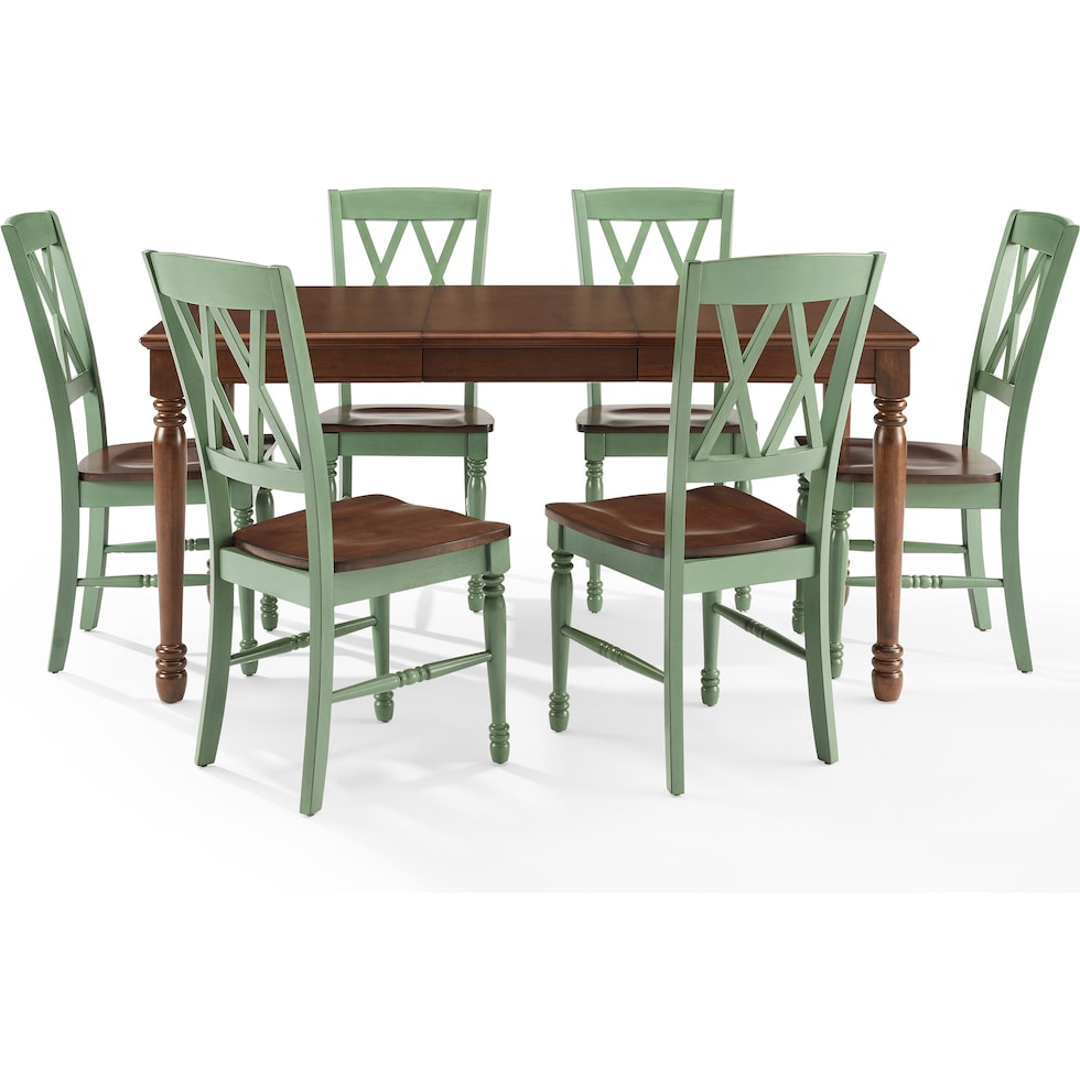 gracie brown teal  pc dining room   