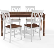 gracie brown white  pc dining room   