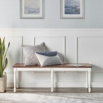 gracie white dining bench   