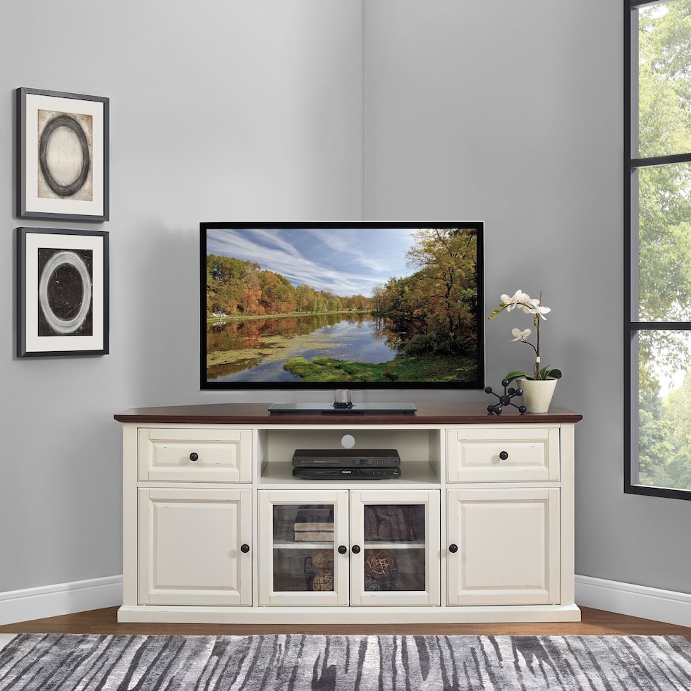 gracie white tv stand   