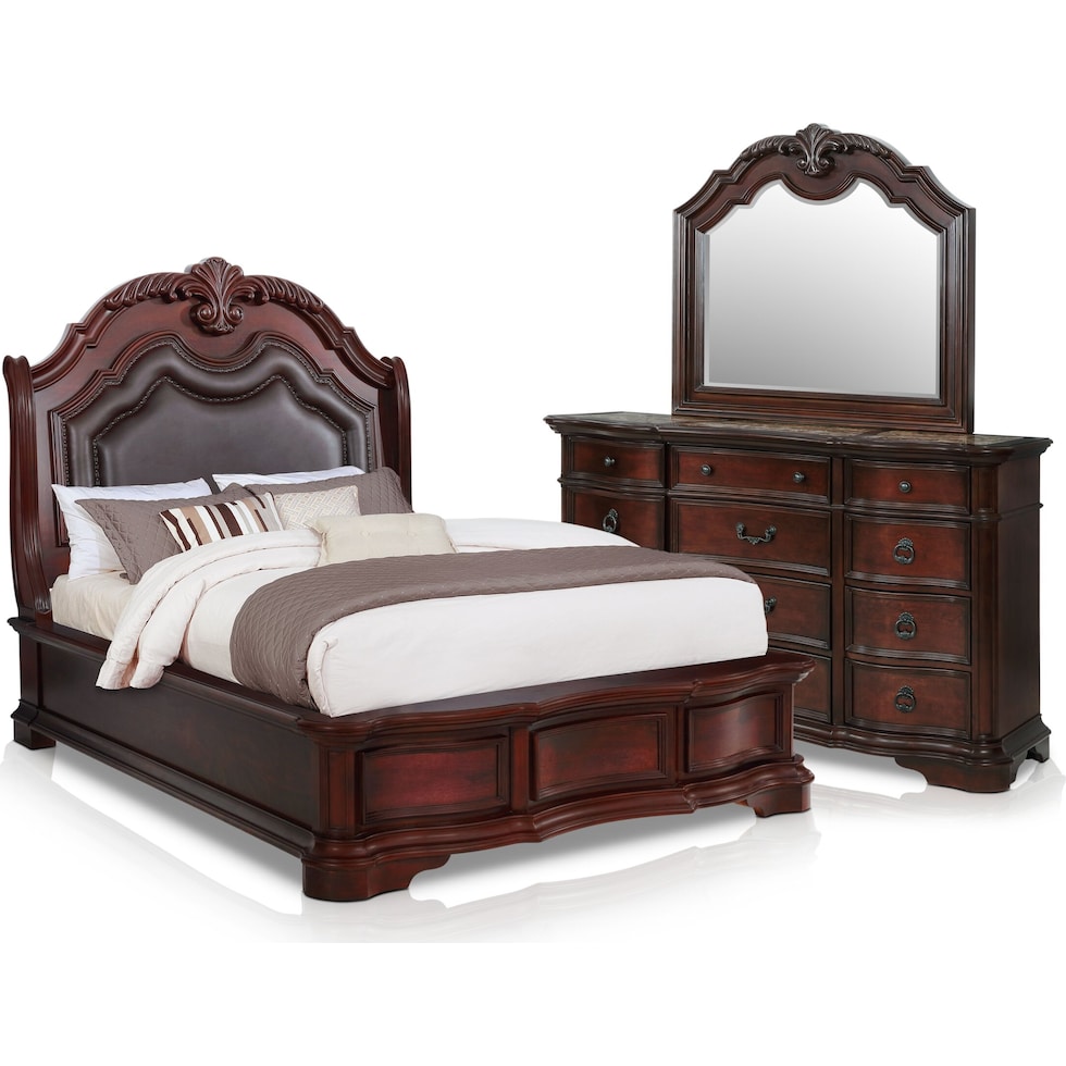 gramercy park dark brown  pc queen bedroom   